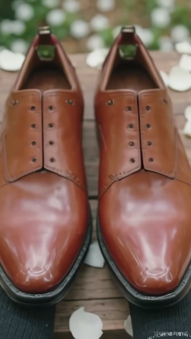 Cognac Leather on Oak Step - Wedding & Events AI stock